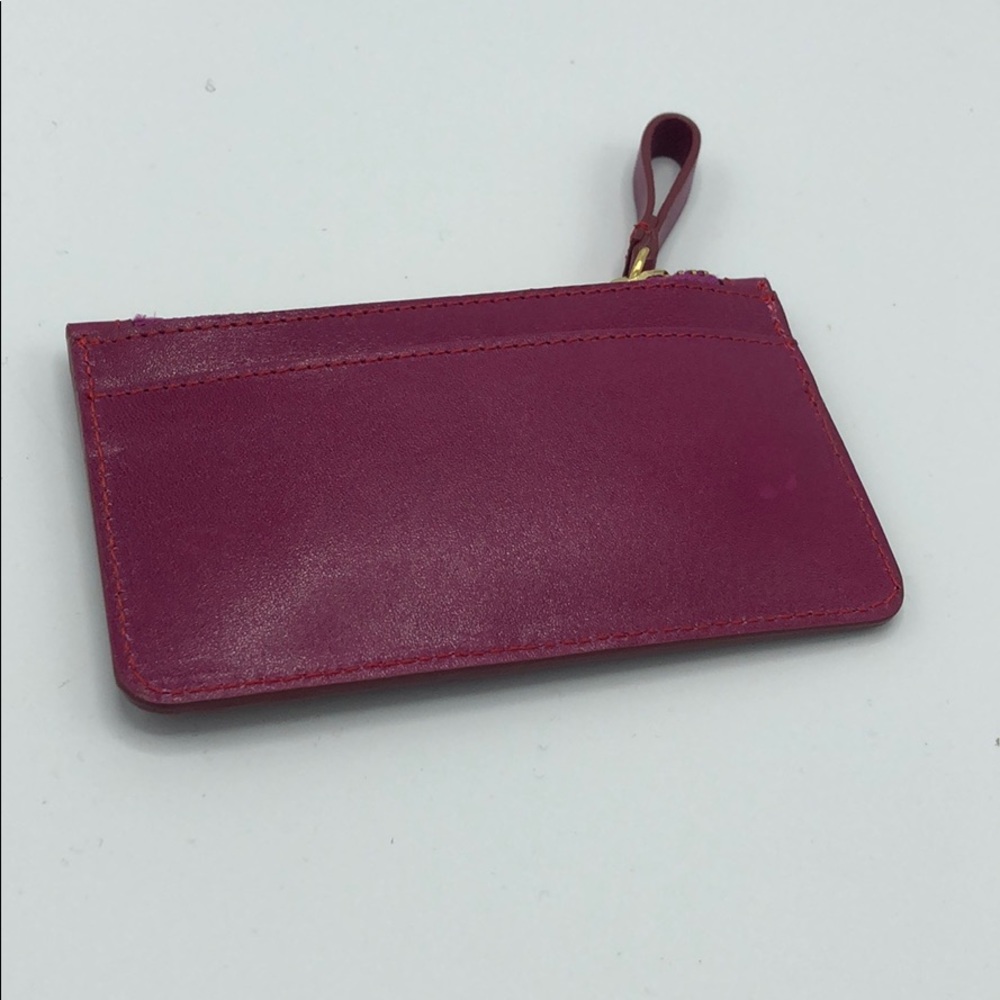 Tusk top zip card case plum NWT